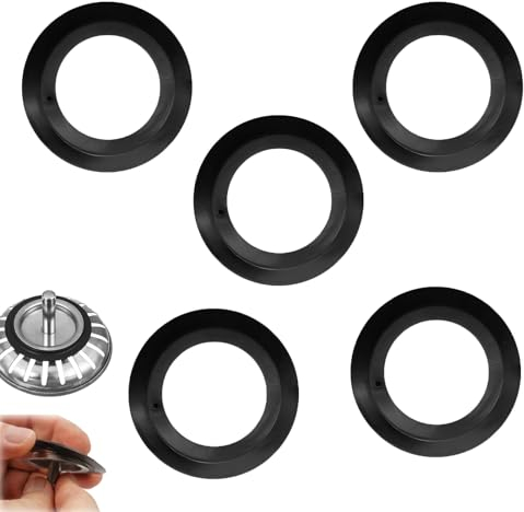 5pcs Joint Bonde Evier, Cuisine Joint d’Évier de Rechange en Caoutchouc Bouchon d'Évier pour Valve à Bouchon et Panier à Tamis, Toriques Joints en 54mm Extérieur, 32mm Intérieur(noire)