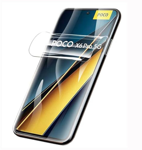 LXEEOLX [2 piezas de hidrogel TPU Protector de pantalla para Xiaomi Poco X6 Pro, protector de pantalla suave transparente con ID de huella dactilar [HD transparente] [Anti-arañazos] [Anti-aceite]