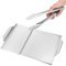 MAGICLULU 1 Jeu Plaque de barbecue en inox + set pince alimentaire poêles à griller pour grill extérieur poêle à légumes bac barbecue plat cuisson barbecue Four micro- bacon