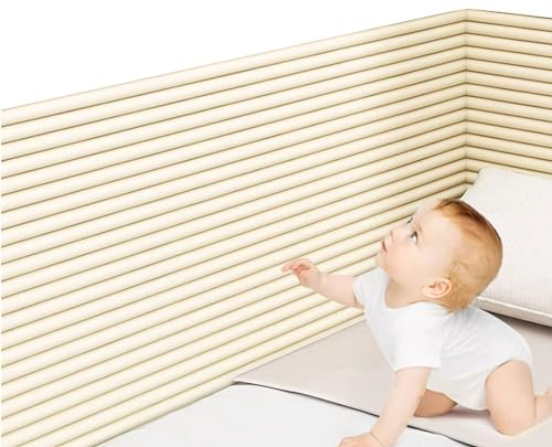 Wandkissen Wandpolster 200cm für Kinderzimmer, Wand-paneele Gepolstert, Polsterpaneel Wand, 3D-Antikollisions-Wandpolsterung Kantenschutz für Kinder, Dicke 10mm, Weiß (Größe : 20cmx200cm)