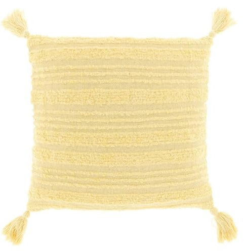 Marrakesch Kissenbezug Fonne Gelb inklusive Füllung Kissen 45x45 cm groß | Sofakissen Kuschelkissen aus Baumwolle als Aesthetic Wohnzimmer Deko auf dem Sessel | Dekokissen