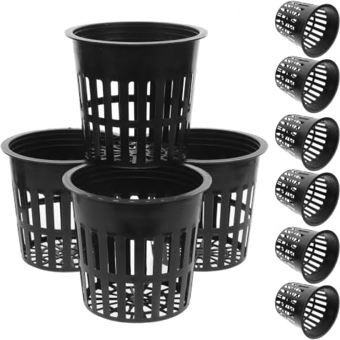 FUNOMOCYA 20STK NetztÖPfe Hydrokultur Aus Kunststoff Wiederverwendbar | Hydrokultur NetzkÖRbe Geeignet FÜR Die Anzucht Von Jungpflanzen Anbau Von GemÜSe Und Gartenpflanzen 4.29 X 4.29 X 3.82 Zoll