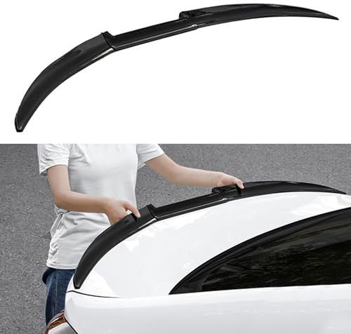 YPGHBHD Kompatibel für BMW i4 G26 M50 2021 2022 2023 2024+, Auto Heckflügel Kofferraumspoiler Sedan Kofferraum Flügel Lippe Spoiler Bodykits Zubehör,A Glossy Black