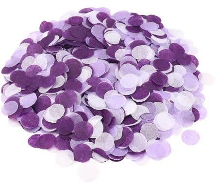GoldRock Lila Konfetti für Hochzeit, Geburtstag, 6000 Stk Streudeko Bunt, Tischdeko, Konfettikanone Papier, Luftschlangen für Karneval, Taufe, Weihnachten, Silvester Deko