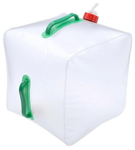 Brocca di trasporto per acqua | 20 l pieghevole a cubetti, tanica per acqua da campeggio, con rubinetto con patta di chiusura, contenitore dell'acqua a prova di perdite, per campeggio, escursioni,