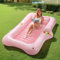 MoKo Galleggianti da Piscina per Adulti, 82 x 50 Materassino Gonfiabile Piscina con Ghiaccio Bar e Portabevande, Lettino Abbronzante Zattera da Piscina per la Festa in Spiaggia Cortile, Foglia Rosa