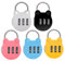 Lot de 5 cadenas à combinaison, mini cadenas de sécurité à combinaison à 3 chiffres en alliage de zinc, petit cadenas, cadenas de couleur, cadenas à combinaison pour valise (5 couleurs)