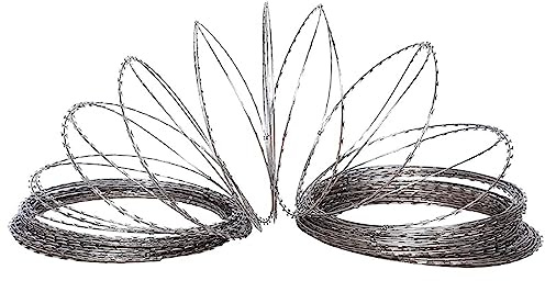 MRVAKDYDI Fil di Ferro spinato, Filo Lama galvanizzato， Filo spinato elicoidale a Nastro zincato, Filo spinato zincato, Recinzione da Giardino Esterna for Uso residenziale Commerciale Sicuro(40m)