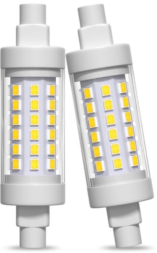 Lamptobe 10W R7S 78mm LED, Regulable Blanco Frío 6000K,Bombilla J78 R7S LED Foco Equivalente a Bombilla Halógena, para Iluminación Paisajística, luz de seguridad(2-unidad)