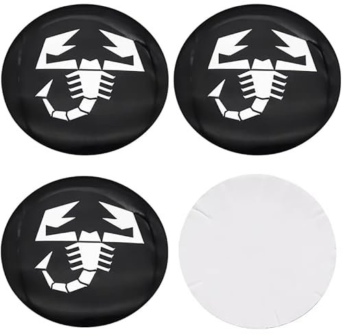 4 Stück Nabendeckel Felgendeckel Radkappen Aufkleber für Abarth FIAT Abarth 124 Spider Abarth 500 695 50mm, ABS Felgenabdeckungen Dauerhafte Nabenkappen Felgenkappen Aufkleber Mit Logo Auto Zubehör