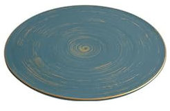 Trace Gold Wax Assiette en céramique émaillée bleu clair 25,4 cm