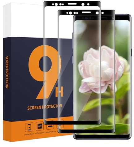 Carantee 2 Pack Verre Trempé pour Samsung Galaxy Note 9, Couverture 3D intégrale protection écran, Tactile sensible sans bulles, Dureté 9H résistante aux rayures, 0,33mm HD Note 9 Vitre protection