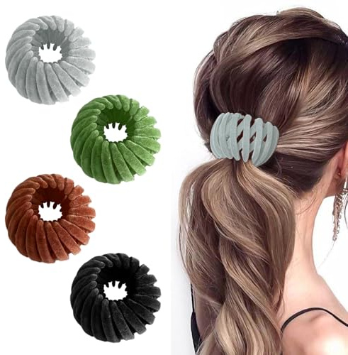 Vogelnest Haarklammern, Vogelnest Haarspange Pferdeschwanz Halter Große Haarspangen Damen Erweiterbarer Haarknoten Maker Vogelnest Geformte Haarschmuck Vintage Haarschmuck für Mädchen Damen (Set A)