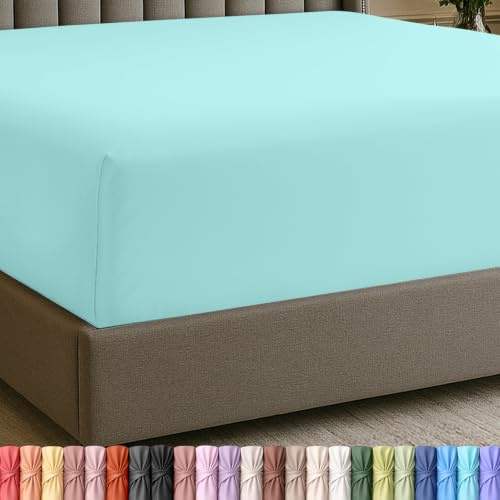 Utopia Bedding Queensize Spannbettlaken Extra Tiefe Tasche, Spa-Blau