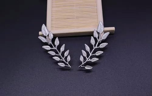 Unisex Fashion Paar Blatt Lorbeer Gold Kragen Anzug Hemd Bluse Hals Pin Brosche-Silber