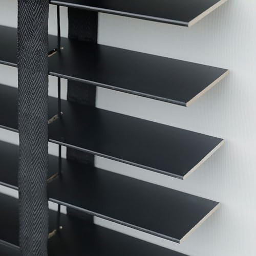 AJTXCSFOQL Veneziane da Interno su Misura Persiane in Legno, Larghezza 225 48 165 160 180 190 210 55 62 75 220 80 94 104 120 135 150 175 cm Tende Veneziana per Finestre e Porte(Nero)
