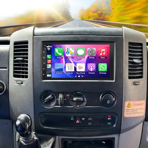 2+32GB Android 13 Car Stereo for Mercedes Benz Sprinter 2006-2018, 2+32G Touchscreen Display Radio Multimedia Player Head Unit with Carplay Android Auto GPS Navigation Bluetooth SWC FM RDS Mirror Link