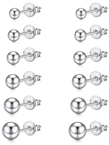 LAURITAMI Ohrstecker Set 3-8mm Zirkonia Eingelegt Ohrstecker,20G Chirurgenstahl Medizinische Ohrstecker Knorpel Ohrringe für Damen und Herren Mehrfache Piercings Schmuck