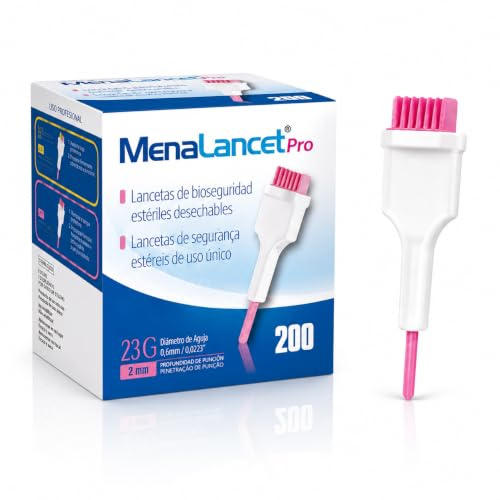 200 Unidades Lancetas Estériles Desechables PRO 23G, Lancetas para Glucosa y Diabetes Estériles