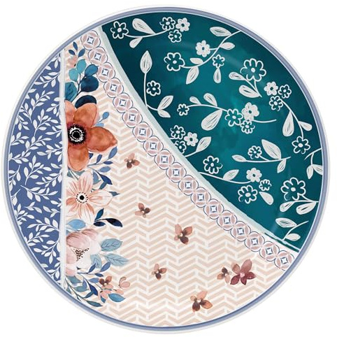 Wald Collezione da Tavola di Piatti Piani, Fondi, Frutta, Insalatiera e Portata in Ceramica, Decoro Acquerello, Lavabili in Lavastoviglie (Piatto portata 31 cm - 1pz)
