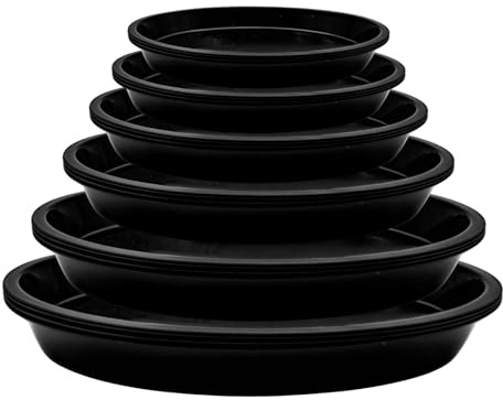 Wooview 24 Pcs Plant Pot Saucers Plant Pot Trays (12/14/16/18/20/22cm) Plastic Flower Pot Saucers Drip Tray for Balcony Garden Flowers and Plants