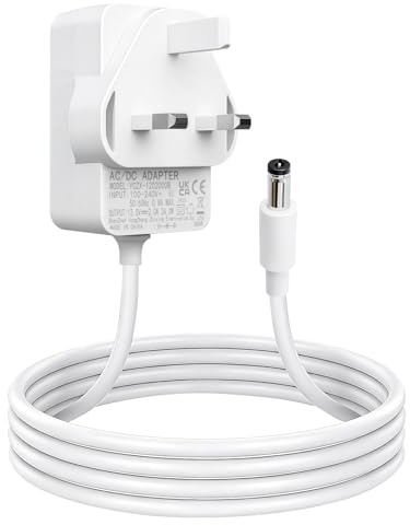 Jiyeo 12V 2A Power Adapter for BT Openreach ONT EchoLife HG612 Fibre Optic | Replacement Power Supply Cord for Router Desk Lamp Android Screen 1.5m White