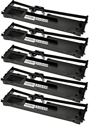 Logic-Seek Set 5 Farbbänder kompatibel für Epson LQ-630 - Schwarz C13S015307