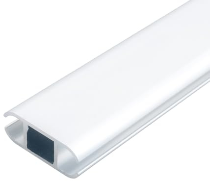 LYSEL® Doppelkederschiene Doppelkederleiste Doppelkederprofil 44x17mm pressblank 2m Grau Ø12mm für Keder 6,5-11,0mm