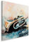 Feeby. Wandbild - 1 Teilig - 70x70 cm, Leinwand Bild Leinwandbilder Bilder Wandbilder Kunstdruck, TROMPETE, MUSIK, BRAUN, BLAU