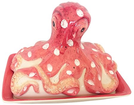 Blue Sky Keramik Octopus Butterdose, Keramik, Multicolor