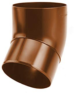 Hochwertige Kunststoffrinne Ø 125, Dachrinnensystem kupferfarben, alle Elemente (Curve 67° Abstieg Ø100)