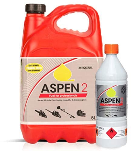 Aspen 2 Takt Gemisch Sonderkraftstoff Alkylat Benzin ist mit einem biologisch abbaubaren 2 Takt Öl gemischt 5 Liter