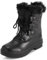 Polar Donna Mid Imbottito Termica Durevole Suola Di Gomma Impermeabile Inverno Neve Pelliccia Ecologica Stivales - Nero Pelle Mono - UK7/EU40 - YC0636