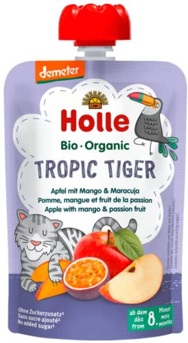 Holle - Quetschie Tropic Tiger Pouchy Apfel Mango Maracuja - 100 g