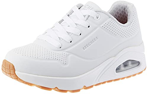 Skechers Boy's Uno Stand on Air Sneaker, White Synthetic Trim, 12 UK Child