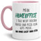 Home Office Tasse mit Spruch - Immer leicht einen sitzen - Kaffee-Tasse/Arbeit/Job/Lustig/Erinnerung Krise Virus 2020 - Innen & Henkel Rosa