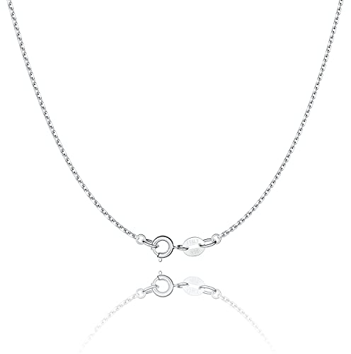 Jewlpire Silberkette Damen 925 Ohne Anhänger - 1.1mm Kabelkette Halskette in 60cm - Mädchen Kette Silber