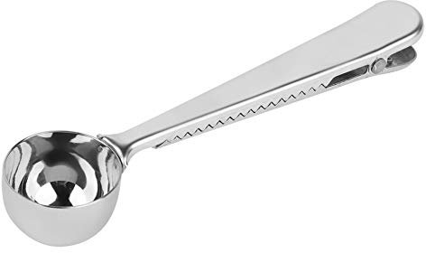 Misurino 3 in 1 misurino da 20 ml con clip per borsa, cucchiaio da 6,3 pollici in acciaio inossidabile con manico lungo per cucinare e cuocere