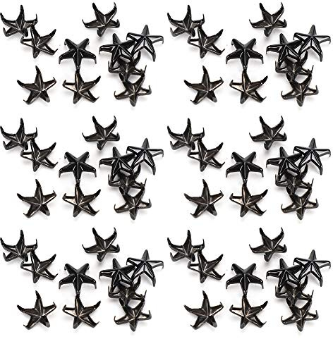 200 pezzi in lega di zinco rivetti a stella borchie a stella rivetti ad artiglio accessori moda nailhead punk decorativo per vestiti giacche cinture(Nero)