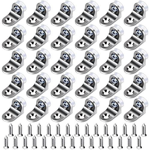 30 Pz Supporto Perni, Perni per Mensole Supporto con Ventosa, Staffa di Fissaggio ad Angolo Retto, Supporti da Pavimento in Acciaio Inox, per Armadi,Vetrine,Mobili Librerie,Dispensa Scaffalature,4mm