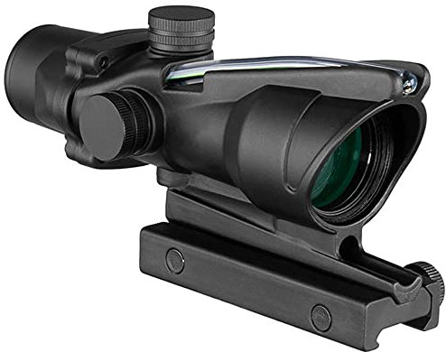 ACEXIER 4X32 Taktisches Zielfernrohr Echtfaser Grüner Roter Punkt beleuchtetes geätztes Absehen Optisches Visier Armbrust für die Jagd