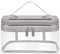 Jinlaili Trousse de Toilette Transparent, 2 Couches Trousse de Maquillage Voyage Grande, Sac Maquillage Femme, Sac Cosmétique Portable, Trousse de Toilette Imperméable pour Femme Fille (Argent)
