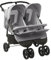 vidaXL Geschwisterwagen mit Frontstoßstange Korb Zusammenklappbar Verstellbar Kinderwagen Zwillingswagen Zwillingsbuggy Buggy Hellgrau Stahl