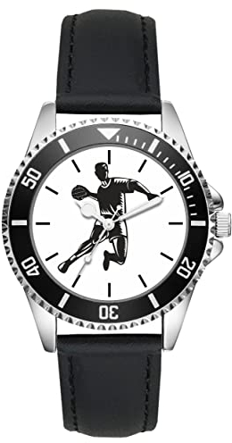 KIESENBERG Herrenuhr Handball Handballspieler Fan Armbanduhr Geschenk Analog Quartz Lederarmband Uhr L-21161