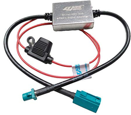 Antennenverstärker, 12V/24V Antennen Signal Verstärker Booster Autoradio Antennenverstärker Auto FM Antenne Signalverstärker Empfangsverstärker für ANT-208 FAKRA-Steckverbinder der 5. Generation