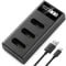 ENEGON NP-BX1 Battery Charger Triple Slot LCD USB Charger Compatible with Sony NP-BX1, Sony ZV-1 Cyber-Shot DSC-RX100 DSC-RX100II/III/M4/M5/M6/M7/Ⅳ/Ⅴ/Ⅵ/Ⅶ/VA DSC-RX100M II HDR-CX405