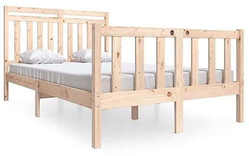vidaXL Massivholzbett Bettgestell Kopfteil Lattenrost Bett Holzbett Bettrahmen Doppelbett Schlafzimmerbett Schlafzimmermöbel 140x200cm