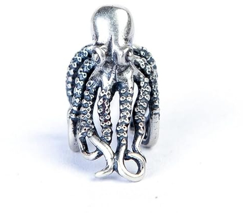 ZLING 925 Sterling Silber Gothic Octopus Ohrclips Einzigartige Earcuff Fake Piercing Hypoallergene Ear Cuff Amplifying Jewelry