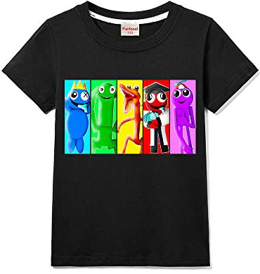 Rainbow Merch Boys Short Sleeve Girls Tee Kids 100% Cotton Printed T-Shirt (Black,5-6 Years,5 Years,6 Years)