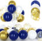30 Pièces Ballons Bleu Marine et Or, 12 Pouces Métallique Chrome Dorés Confettis Ballons, Latex Hélium Blanc Ballons avec Ruban pour Anniversaire Festival Enfant Baby Shower Fête Célébrations